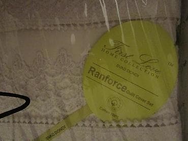 8 mart hediyye: Белое постельное бельё с кружевом, на двуспальную кровать (отличный — 4