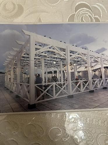 Bağ, çöl oturacaqları: Açıq hava məkanları üçün dekorativ taxta pergola/pavilyon — 3