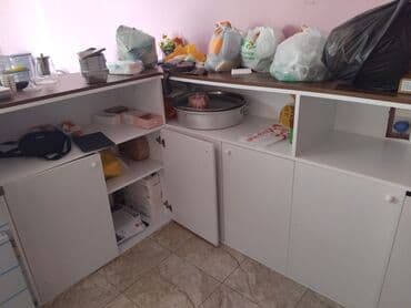 Ağ rəngli modul mətbəx/satış vitrini dolabları - Material