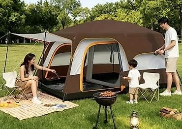 Dəbilqələr: 4–8 nəfərlik böyük ailə çadırı – 2 otaq + 1 zal Ölçülər: - Uzunluq — 2