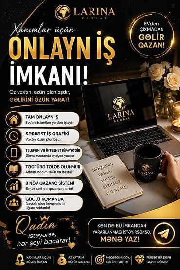 Xanımlar üçün onlayn iş imkanı – Larina Global - Tam onlayn iş: Evdən — 1