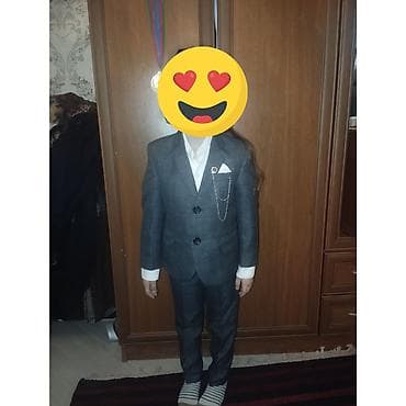 qapi demir qapi seyf qapi: Uşaq kostyum dəsti - Rəng: tünd boz (melanj ton) - Komplekt: 2 — 1