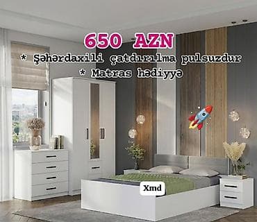 Yataq otağı dəstləri: İkinəfərlik çarpayı, Dolab, Yeni — 1