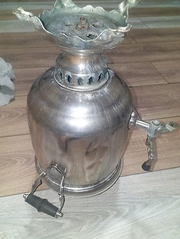 islenmis samovar: Petrol/kerosinli təzyiqli primus ocağı - Material: parlaq metal — 1