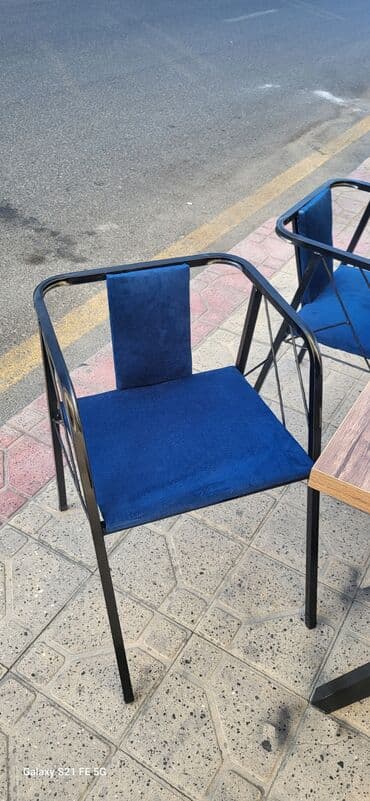 stul restoran: Mətbəx üçün, Yeni, Qatlanmayan, rəng - Göy Stul — 14