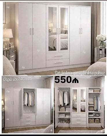 balaca dolab: 4 qapılı, Ağ, Digər material, Açılan, Düz dolab — 1