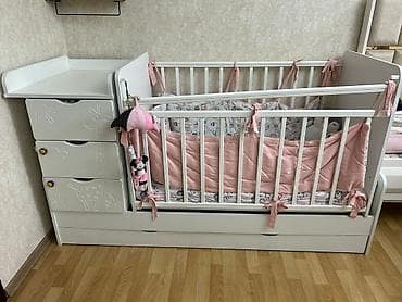 ucuz mebeller: Oğlan və qız üçün, Beşik — 1