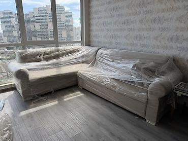 salon ucun: Künc divan, Açılmayan, Bazasız, Vеlur parça, Çatdırılma yoxdur — 2