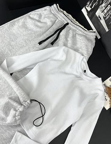 pull bear kurtka: Uniseks ikili idman dəsti - Dəst: uzunqol sweatshirt + şalvar - — 3