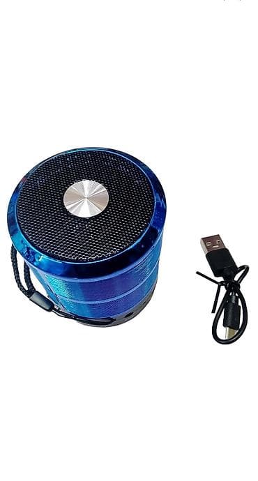 kalonklar: Mini portativ Bluetooth dinamik – mavi, silindrik metal gövdə və bilək — 4