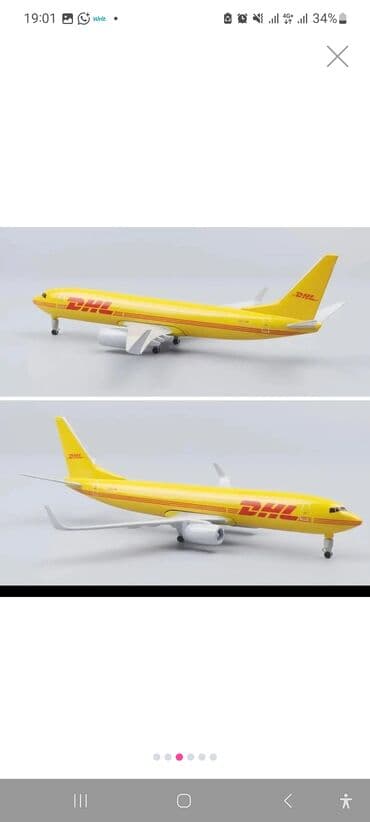 ov levazimatlari satisi: DHL yük təyyarəsi maketi – vitrin və kolleksiya üçün - Rəng: klassik — 1