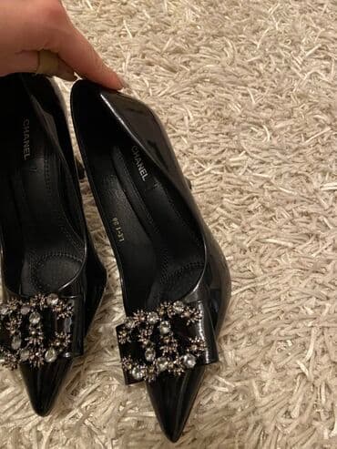 Chanel qadın ayaqqabısı – klassik tufli modeli - Rəng: qara (parlaq