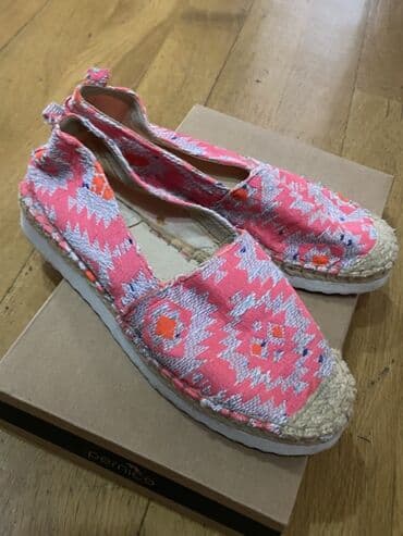 женские слипоны на высокой подошве: Parlaq naxışlı espadril ayaqqabılar - Üst hissə: pambıq qarışımlı — 2