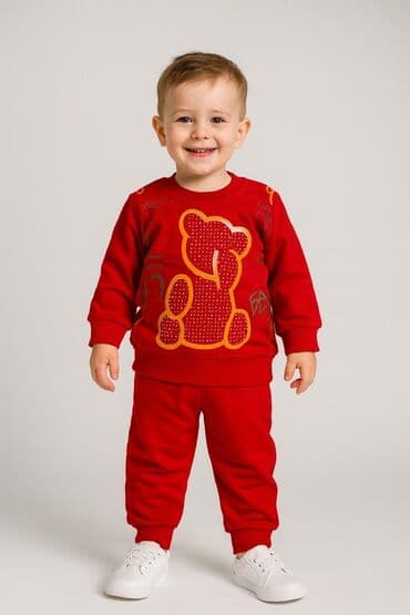 ritmik gimnastika üçün kupalniklər: Uşaq üçün idman dəsti - Model: 2 hissəli dəst – sweatşört və şalvar - — 3