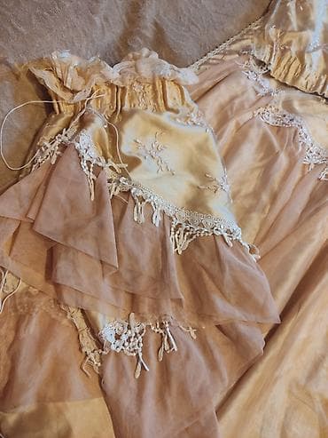 Balışlar, yastıqlar: Romantik üslubda yataq dəsti - Tərkib: sadə-saten parça və tül — 4