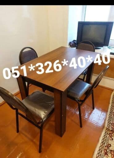 Masa və oturacaq dəstləri: Mətbəx üçün, Yeni, Dördbucaq masa, 4 stul — 9