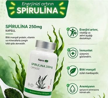 optitech vitamin c: Tiens Spirulina 250 mg – kapsul şəklində bitki mənşəli qida əlavəsi — 1