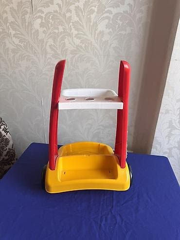 Uşaq üçün plastik supermarket arabası və çıxarıla bilən səbət dəsti - — 8