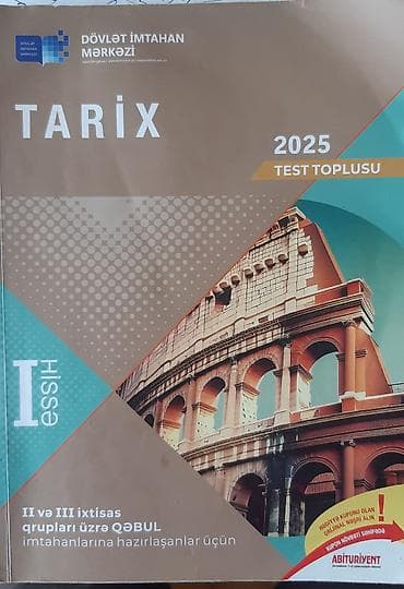 Dim Tarix test toplusu 2025, 1ci və 2ci hissə cəmi 12 manat