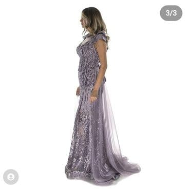 vecerni koynekler: Bənövşəyi-metal parıltılı ziyafət/libas olcu uygun gelmediyi uçun — 2