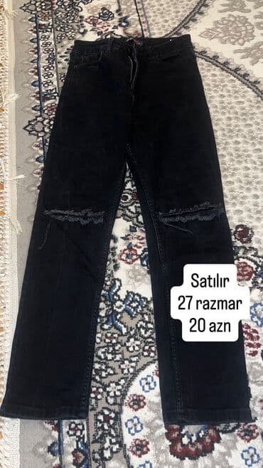 Sviterlər: Məhsul: Qadın cins şalvarları (2 ədəd) 1) Göy rəngli cins - Kəsim — 2