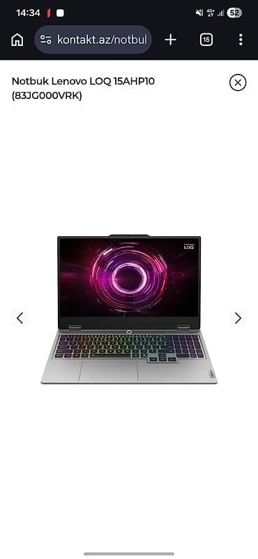 asus rog strix g17: Lenovo LOQ 15AHP10 (83JG000VRK) noutbuku - 15.6" ekran – nazik — 1
