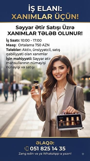 model isi axtariram: Satış məsləhətçisi tələb olunur, Yalnız qadınlar üçün, İstənilən yaş, Təcrübəsiz, Aylıq ödəniş — 1