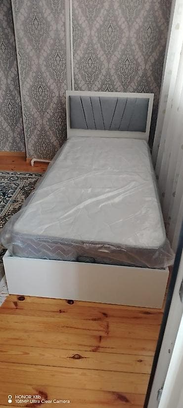 kamp stul: Təknəfərlik çarpayı, Bazalı, Matras ilə, Siyirməsiz — 1