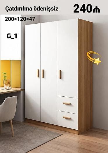 Model: G_1 üç qapılı paltar dolabı Ölçü: 200 × 120 × 47 sm Dizayn: -