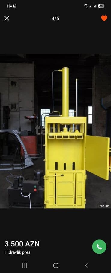 Avadanlığın icarəsi: Hidravlik preslər – müxtəlif sənaye və emal işləri üçün Təsvir: - — 1