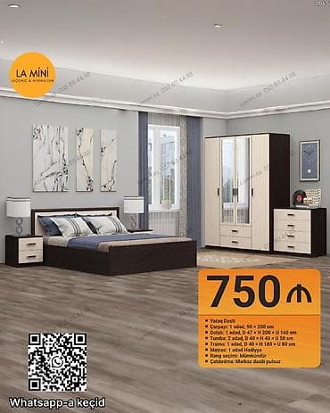 40 tortu: LA MİNİ – Yataq Dəsti Tərkibi və ölçülər: - Çarpayı: 1 ədəd, 90 x 200 — 1