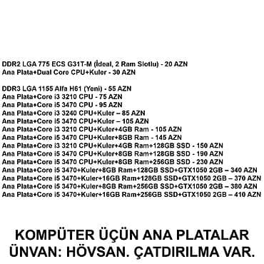 Modemlər və şəbəkə avadanlıqları: Kompüter üçün Ana Platalar YOXLAMAĞA ŞƏRAİT VAR! 📍Ünvan: Bakı şəh — 2