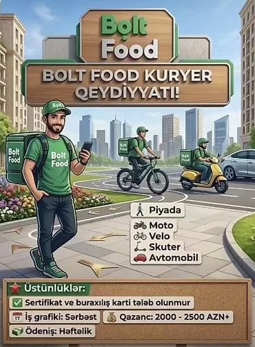 Sürücü-kuryer tələb olunur, Həftəlik ödəniş