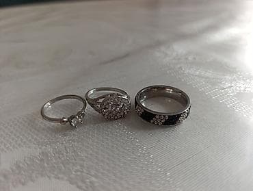 boş qutu: Gümüş tonlarda qadın üzük dəsti – 3 ədəd - Üzük 1: Zərif, incə — 1
