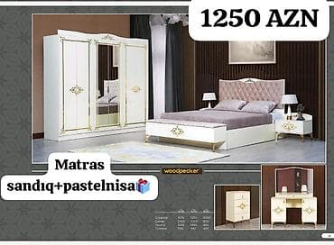 2 li kravat: İkinəfərlik çarpayı, Dolab, Yeni — 1