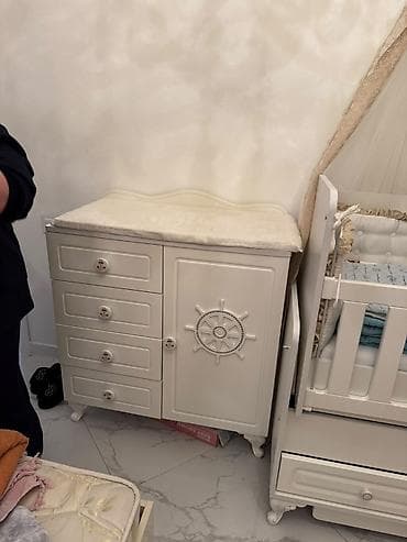 komodlar: Uşaq otağı üçün tam dəst beşik və komod - Rəng: ağ, klassik-nautikal — 2