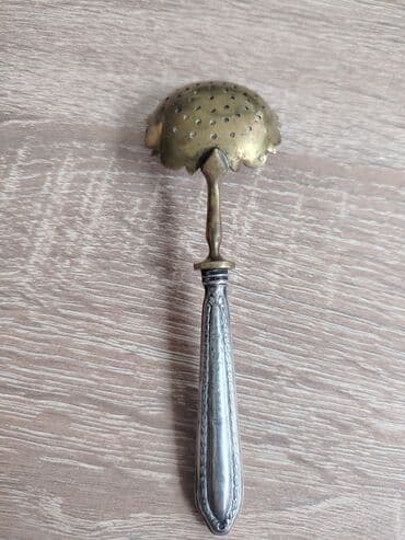 Овощерезки: Metall çay süzgəci qaşıq - Material: qumush 800 əyar və latun - — 2