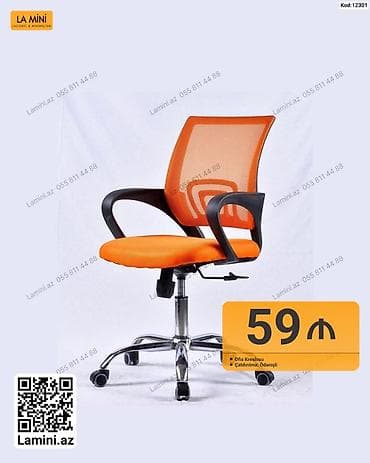 Məhsul: Ofis kreslosu (Kod: 12301) - Rəng: Narıncı - Oturacaq: Yumşaq lalafo.az -da Məhsul: Ofis kreslosu (Kod: 12301) - Rəng: Narıncı - Oturacaq: Yumşaq