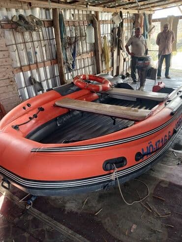 ot presi satilir: Şişmə motorlu qayıq – narıncı rəng, yüksək daşıma qabiliyyətli PVC — 4