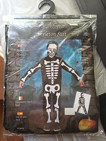 qapi ustu asmalar: Skeleton Suit – Uşaq skelet kostyumu Tərkib: - Jumpsuit (üzərində ağ — 1
