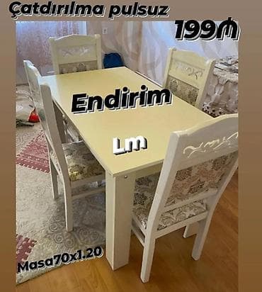 ucuz advent calendar: S &LM Masa dəsti* _*MASA +4 STULL💥*_ Qiymət : *199₼* Masa ölçü — 1