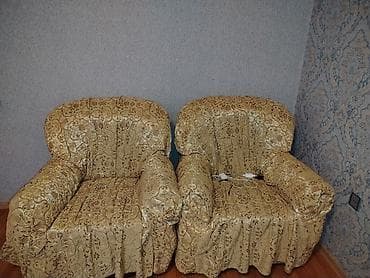 divan klasik: İşlənmiş, Klassik divan, 2 kreslo, Divan, Bazalı, Açılan — 3