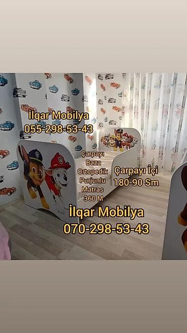 ucuz krafat: Oğlan və qız üçün, Yeni, Çarpayı, Bazasız, Matrassız, Siyirməsiz — 6