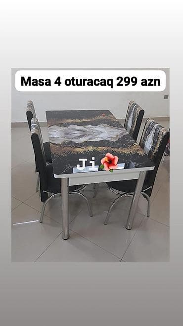 dolab metbex: Mətbəx/dining dəsti – masa və 4 ədəd stul - Komplekt: 1 masa + 4 stul — 2