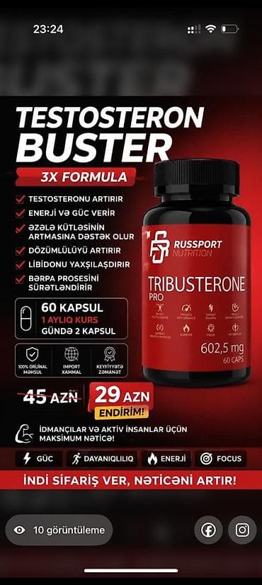 İdman qidaları: RUSSPORT NUTRITION Tribusterone Pro – Testosteron Buster (3x Formula) — 1