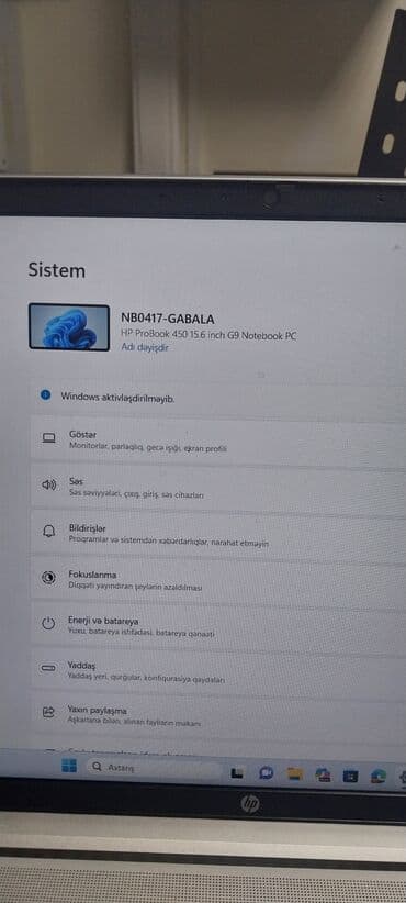 Digər noutbuklar və netbuklar: HP ProBook 450 G9 15.6" noutbuk + HP brendlı çanta ( 25 Gün — 3