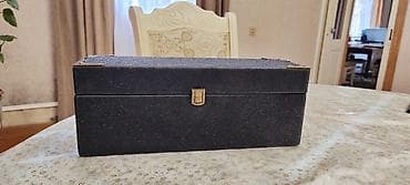 Pastel dəstləri: Dekorativ saxlama qutusu – qara rəng, məxməri teksturalı örtük - — 3