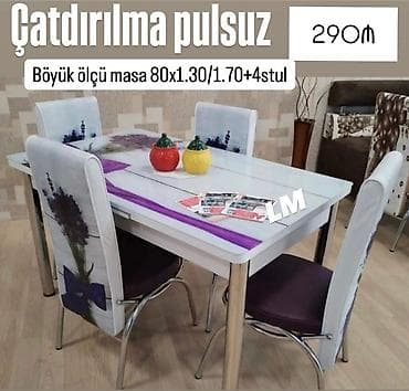 Açılan, Dördbucaq masa, 4 stul