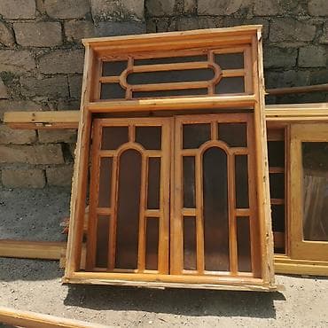 Qapı şüşələri: Ağac qapı və pəncərə rama dəsti, 3 ədəd qapı və 1 ədəd pəncərə — 1