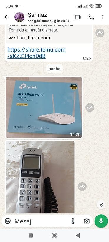 TP-Link TD-W8961N ADSL2+ Modem Router + masaüstü telefon - TP-Link